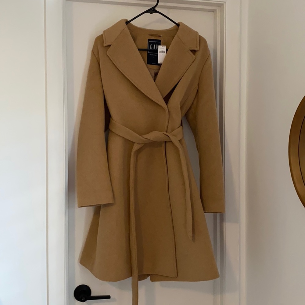 Brand New Gap Maternity Wool Trench Camel